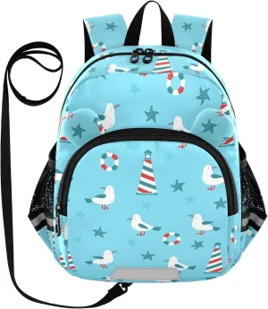 Toddler Backpack for Girls Boys Cartoon Bird Starfish Kids Small Backpacks Mini Preschool Kindergarten Backpack Book Bags, 3-6 Years