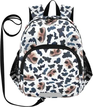 Toddler Backpack for Girls Boys Cow Nose Pattern Kids Small Backpacks Mini Preschool Kindergarten Backpack Book Bags, 3-6 Years