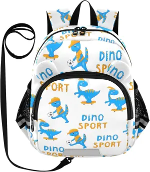 Toddler Backpack for Girls Boys Dinosaur White Kids Small Backpacks Mini Preschool Kindergarten Backpack Book Bags, 3-6 Years