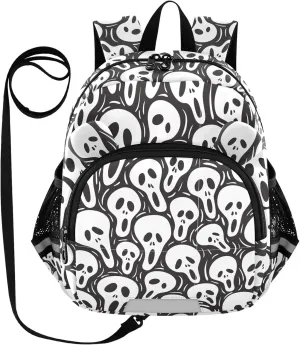 Toddler Backpack for Girls Boys Halloween Skull Kids Small Backpacks Mini School Backpack Book Bags Kindergarten Bag, 3-6 Years