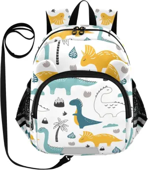 Toddler Backpack for Girls Boys Hand Drawn Cute Dinosaurs Kids Small Backpacks Mini Preschool Kindergarten Backpack Book Bags, 3-6 Years