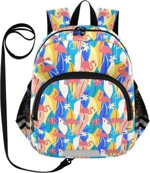 Toddler Backpack for Girls Boys Summer Flower Flamingo Kids Small Backpacks Mini Preschool Kindergarten Backpack Book Bags, 3-6 Years