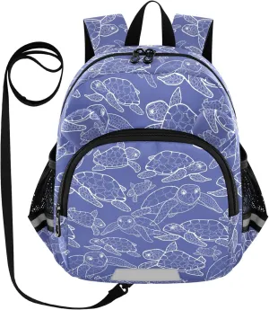 Toddler Backpack for Girls Boys Turtles Purple Kids Small Backpacks Mini Preschool Kindergarten Backpack Book Bags, 3-6 Years