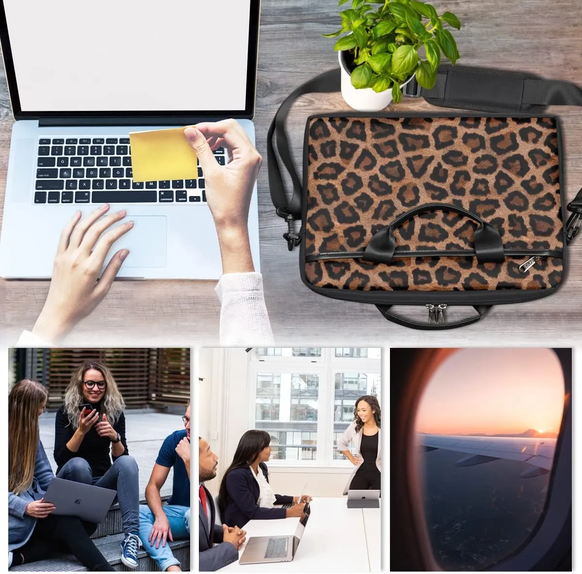 Tropic Floral Quote Home Laptop Shoulder Messenger Bag Waterproof Laptop Briefcase with Handle and Padded Strap Case Sleeve