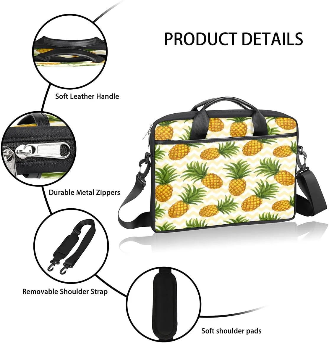 Tropic Floral Quote Home Laptop Shoulder Messenger Bag Waterproof Laptop Briefcase with Handle and Padded Strap Case Sleeve