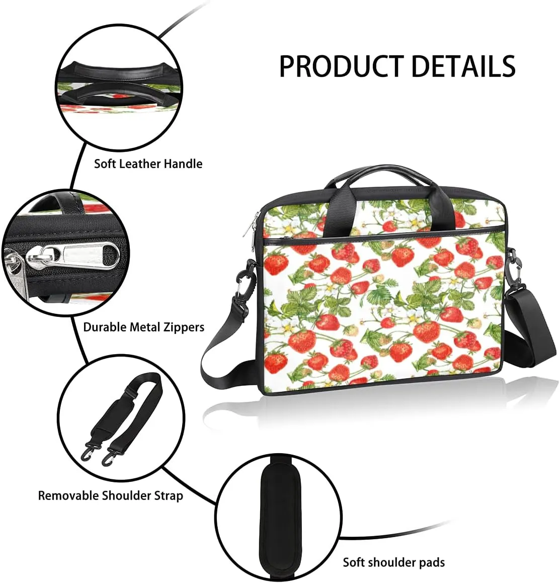Tropical Flower Flamingo Laptop Shoulder Messenger Bag Waterproof Laptop Briefcase with Handle and Padded Strap Case Sleeve