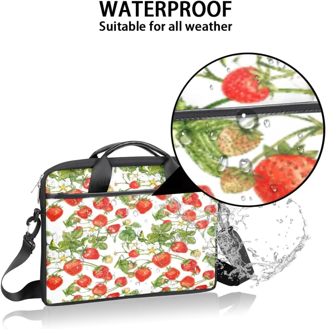Tropical Flower Flamingo Laptop Shoulder Messenger Bag Waterproof Laptop Briefcase with Handle and Padded Strap Case Sleeve