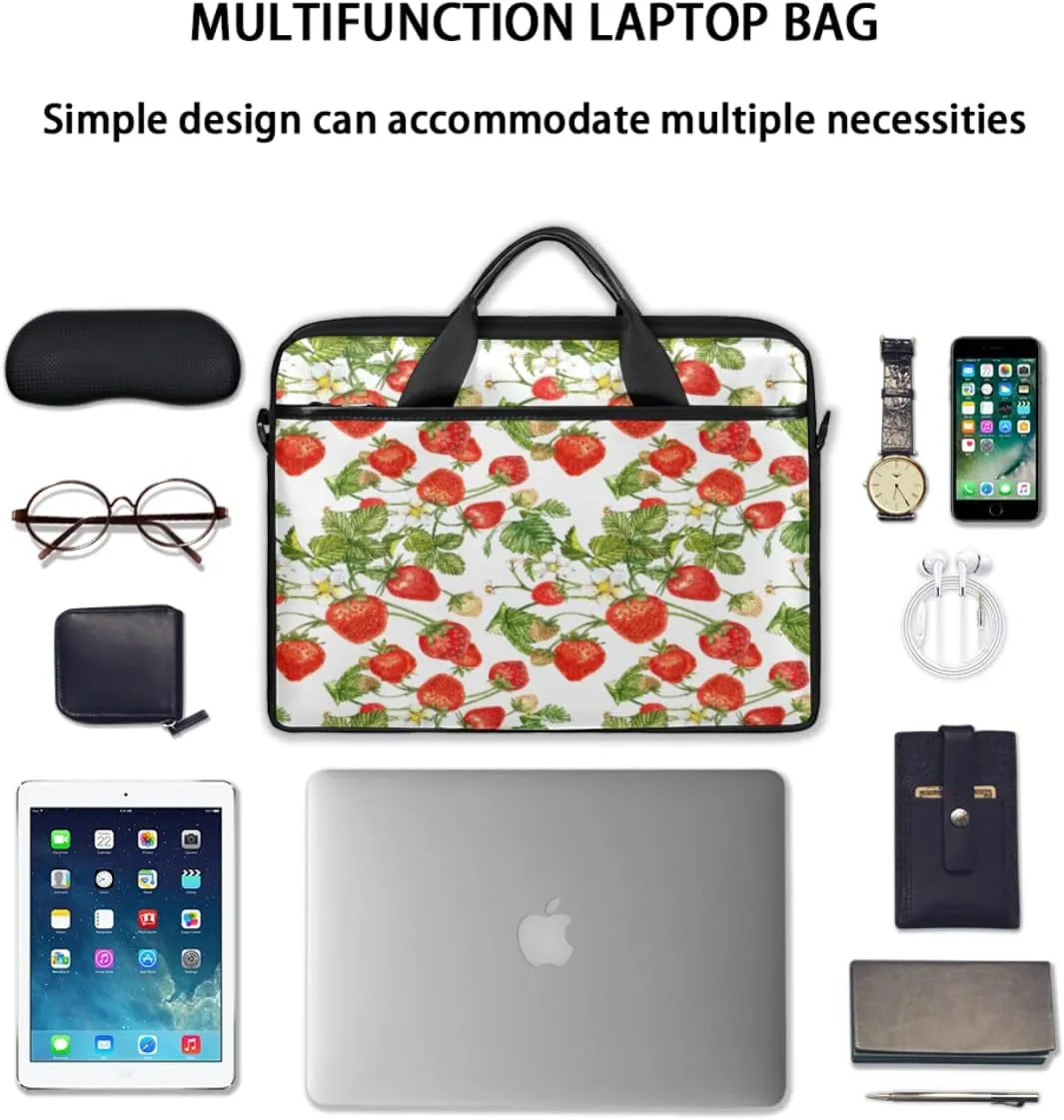 Tropical Flower Flamingo Laptop Shoulder Messenger Bag Waterproof Laptop Briefcase with Handle and Padded Strap Case Sleeve