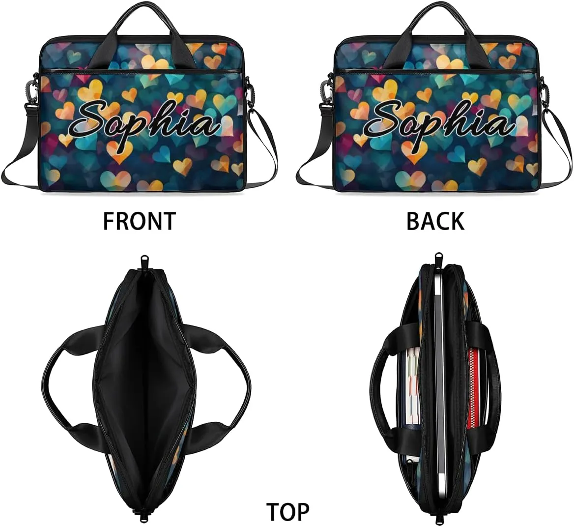 TropicalLife Personalized Laptop Bag 15 Inch Custom Sleeve Case with Handle Shoulder Strap Computer Messenger Bag