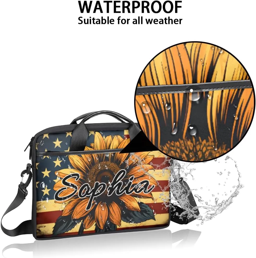 TropicalLife Personalized Laptop Bag 15 Inch Custom Sleeve Case with Handle Shoulder Strap Computer Messenger Bag