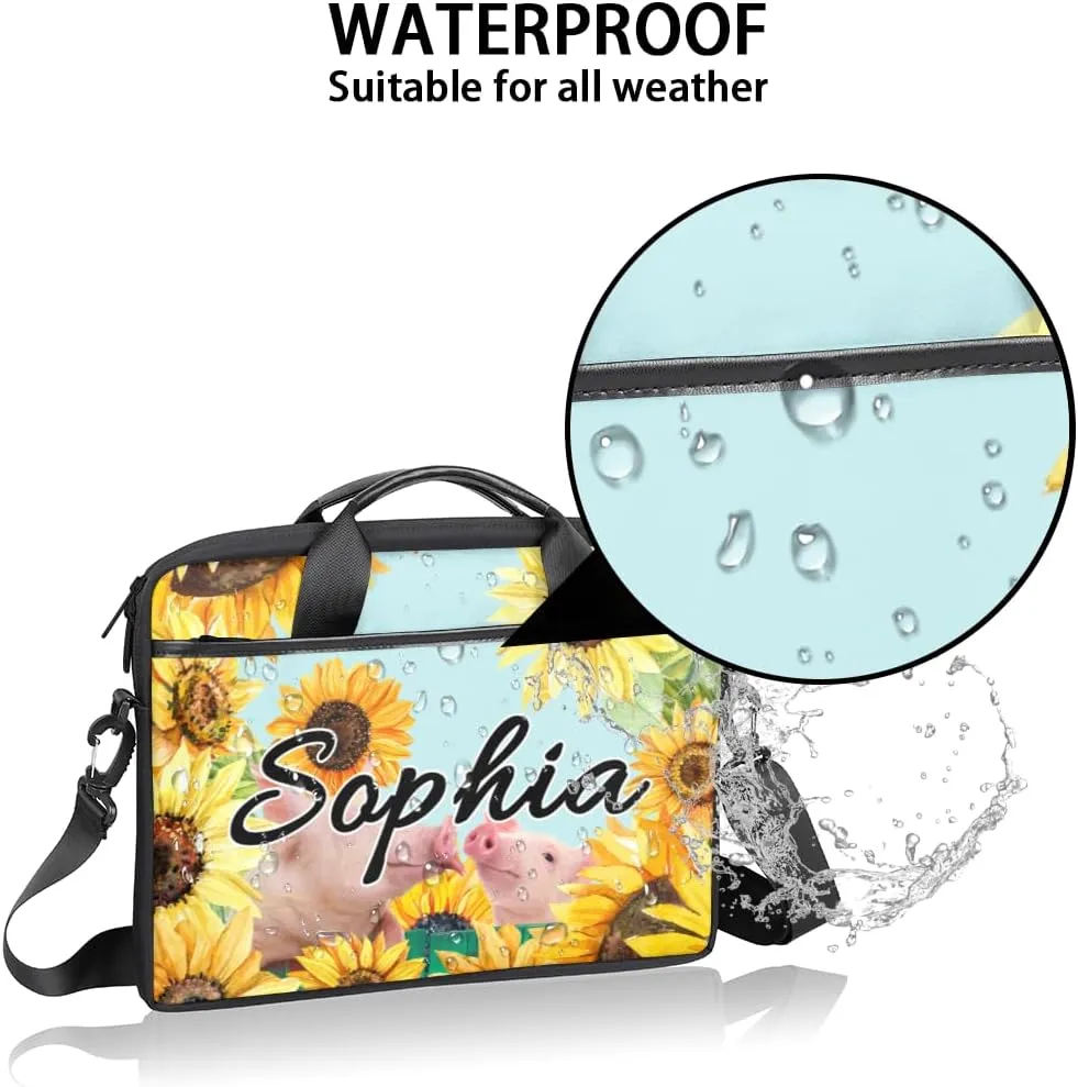 TropicalLife Personalized Laptop Bag 15 Inch Custom Sleeve Case with Handle Shoulder Strap Computer Messenger Bag