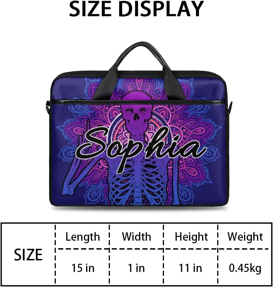 TropicalLife Personalized Laptop Bag 15 Inch Custom Sleeve Case with Handle Shoulder Strap Computer Messenger Bag