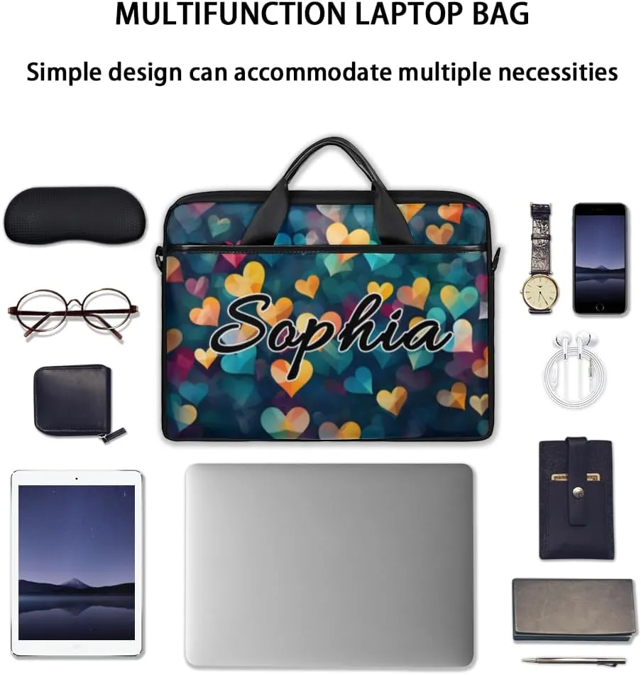 TropicalLife Personalized Laptop Bag 15 Inch Custom Sleeve Case with Handle Shoulder Strap Computer Messenger Bag