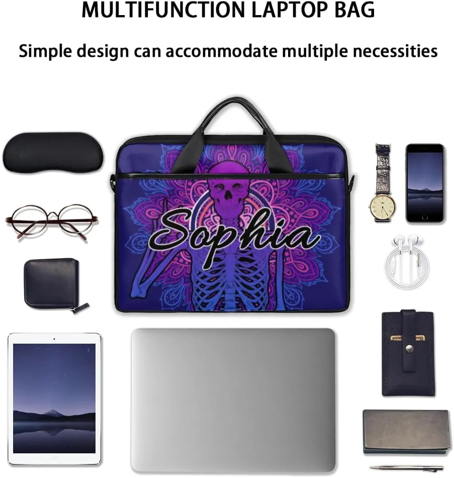 TropicalLife Personalized Laptop Bag 15 Inch Custom Sleeve Case with Handle Shoulder Strap Computer Messenger Bag