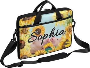 TropicalLife Personalized Laptop Bag 15 Inch Custom Sleeve Case with Handle Shoulder Strap Computer Messenger Bag