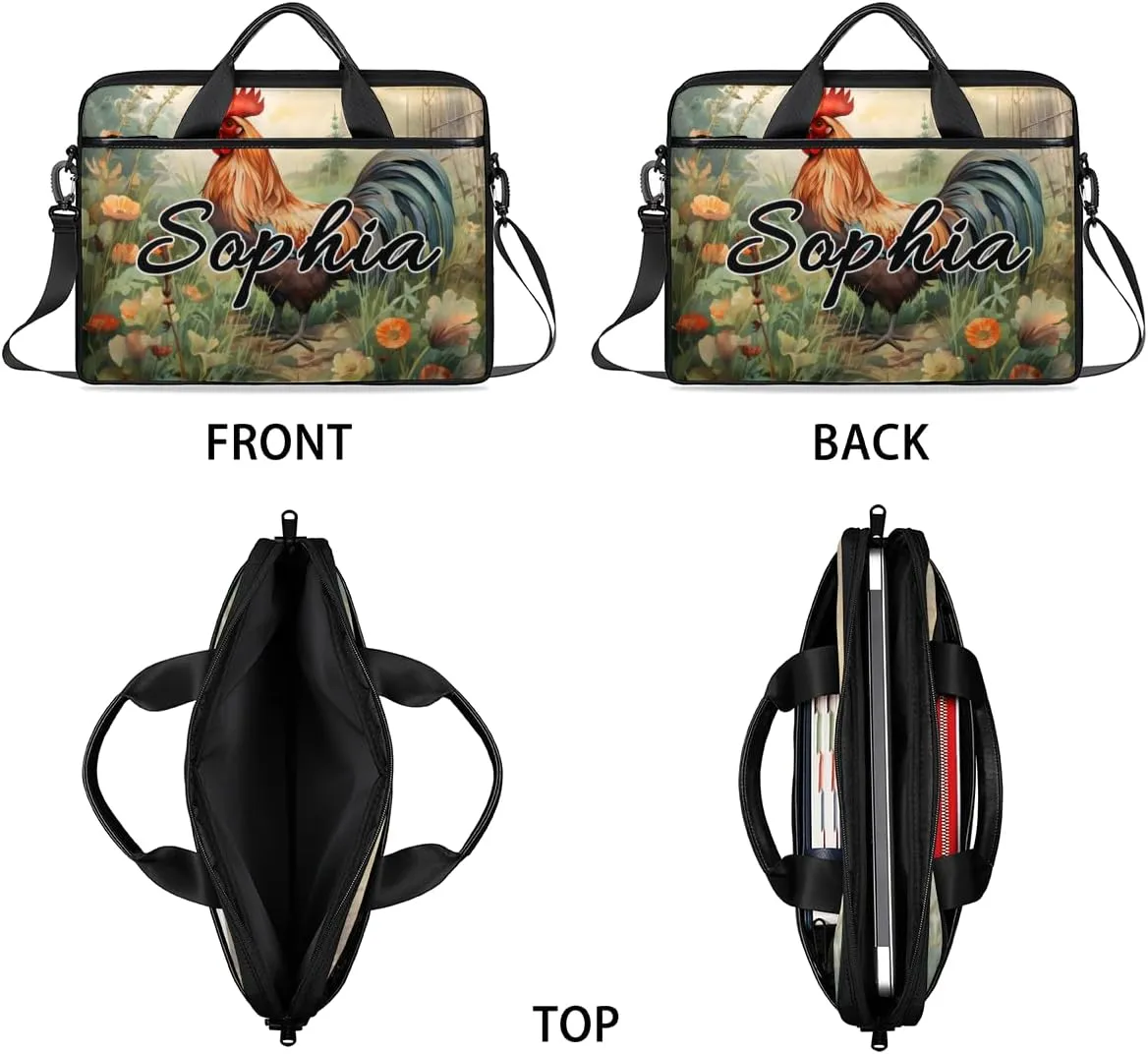 TropicalLife Personalized Laptop Bag 15 Inch Custom Sleeve Case with Handle Shoulder Strap Computer Messenger Bag