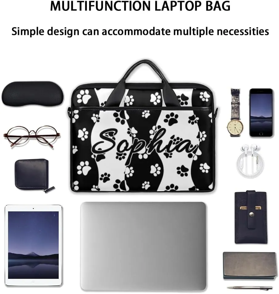 TropicalLife Personalized Laptop Bag 15 Inch Custom Sleeve Case with Handle Shoulder Strap Computer Messenger Bag