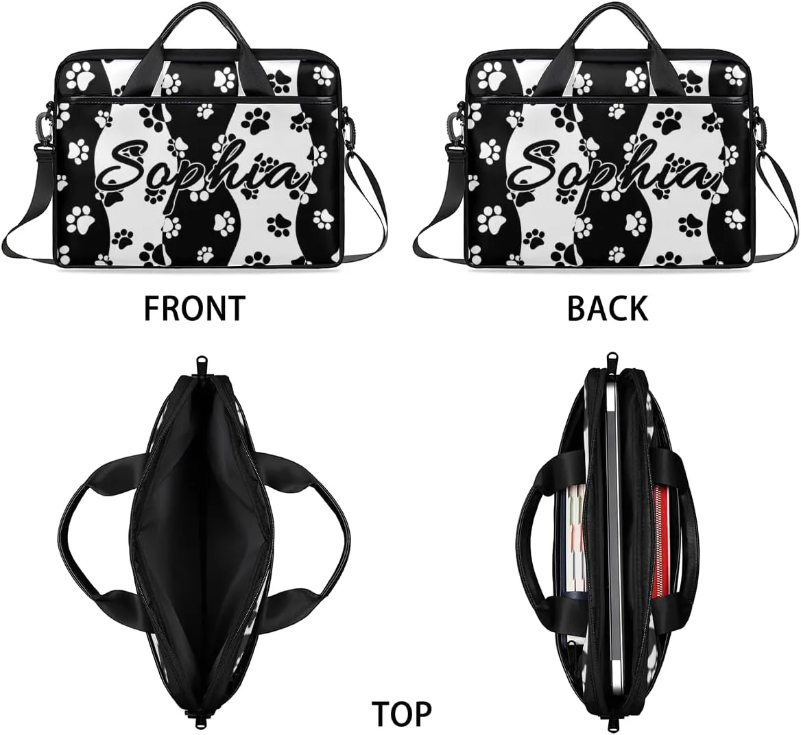 TropicalLife Personalized Laptop Bag 15 Inch Custom Sleeve Case with Handle Shoulder Strap Computer Messenger Bag