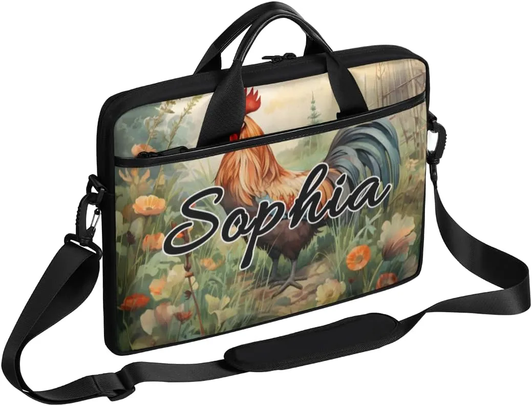 TropicalLife Personalized Laptop Bag 15 Inch Custom Sleeve Case with Handle Shoulder Strap Computer Messenger Bag