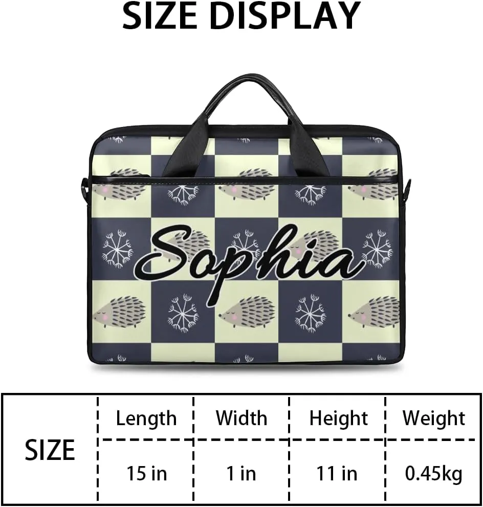 TropicalLife Personalized Laptop Bag 15 Inch Custom Sleeve Case with Handle Shoulder Strap Computer Messenger Bag