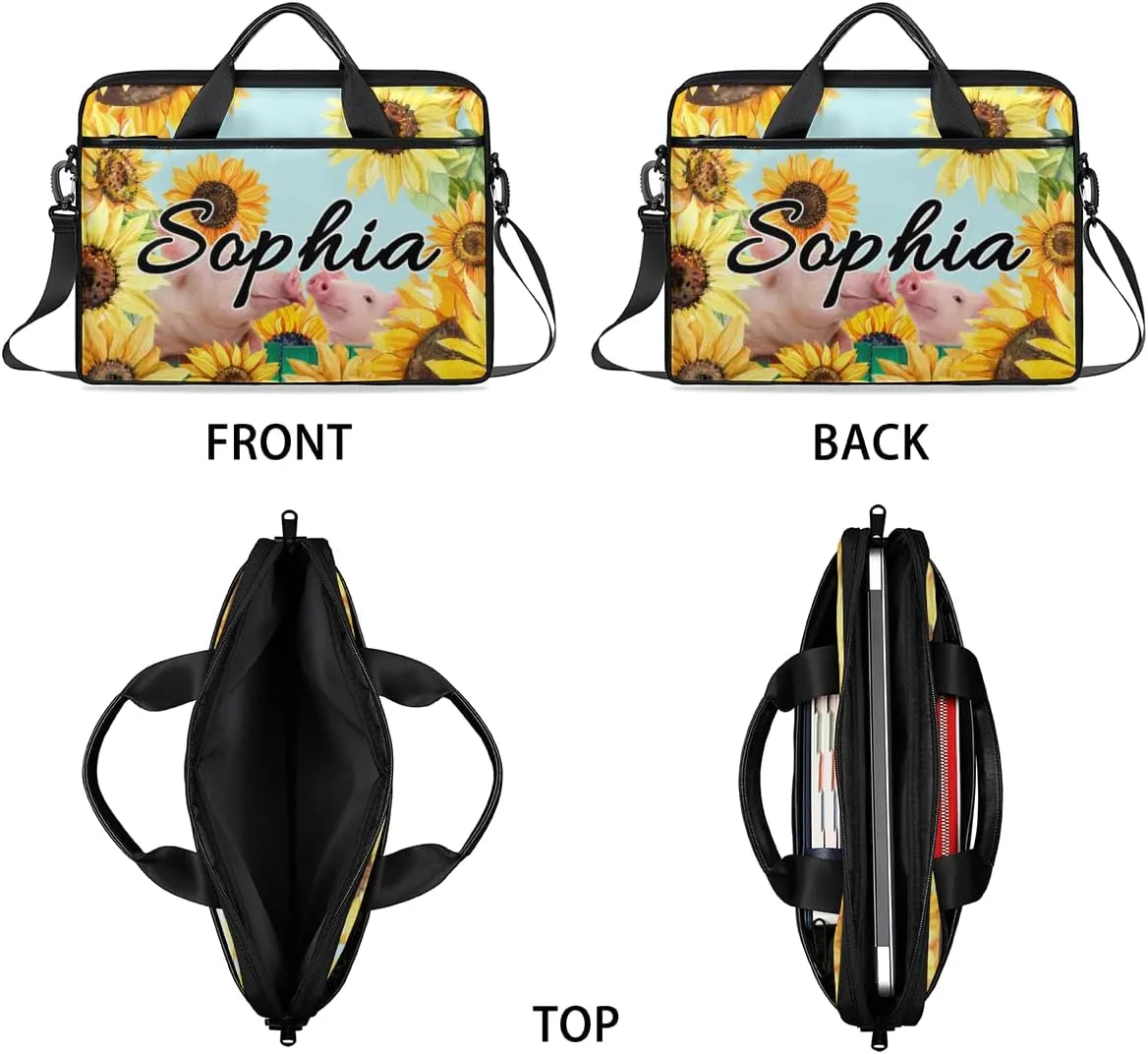 TropicalLife Personalized Laptop Bag 15 Inch Custom Sleeve Case with Handle Shoulder Strap Computer Messenger Bag