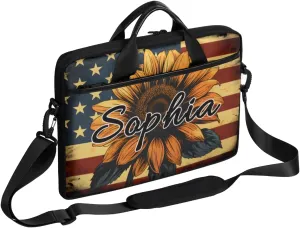 TropicalLife Personalized Laptop Bag 15 Inch Custom Sleeve Case with Handle Shoulder Strap Computer Messenger Bag