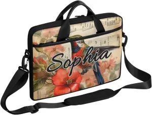 TropicalLife Personalized Laptop Bag 15 Inch Custom Sleeve Case with Handle Shoulder Strap Computer Messenger Bag