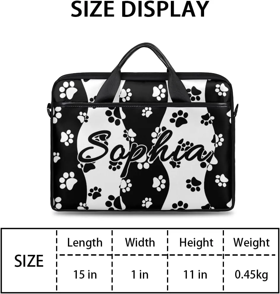 TropicalLife Personalized Laptop Bag 15 Inch Custom Sleeve Case with Handle Shoulder Strap Computer Messenger Bag