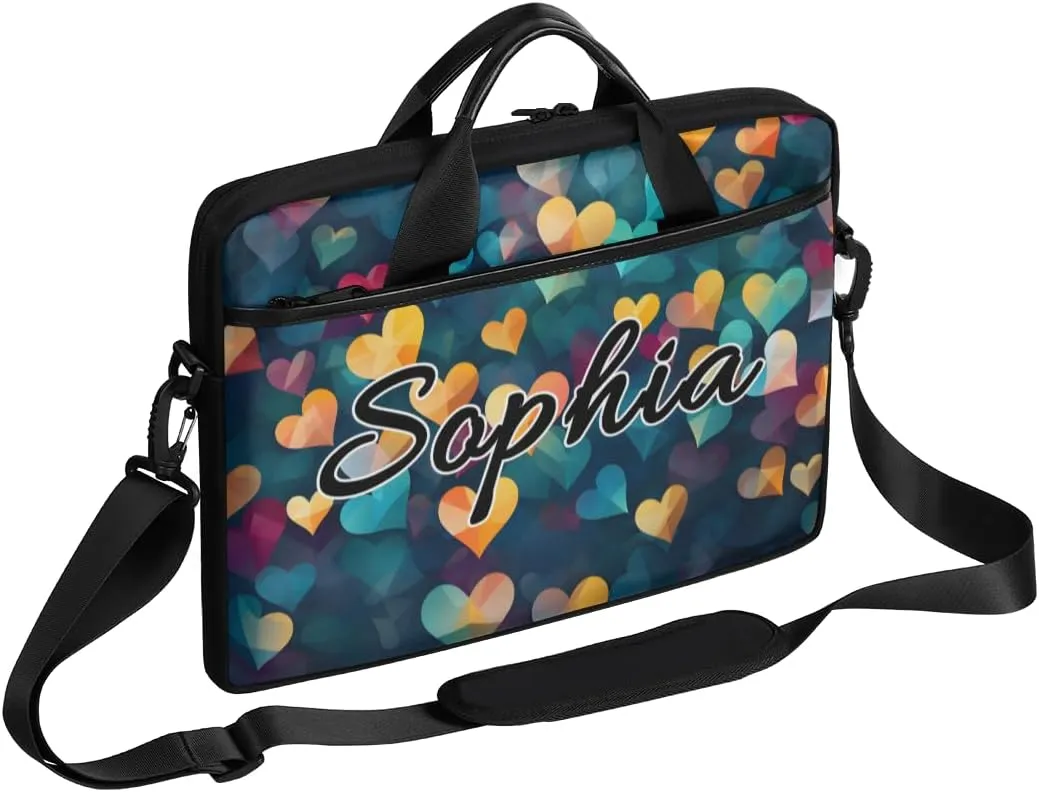 TropicalLife Personalized Laptop Bag 15 Inch Custom Sleeve Case with Handle Shoulder Strap Computer Messenger Bag