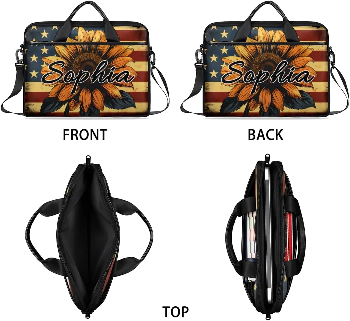 TropicalLife Personalized Laptop Bag 15 Inch Custom Sleeve Case with Handle Shoulder Strap Computer Messenger Bag