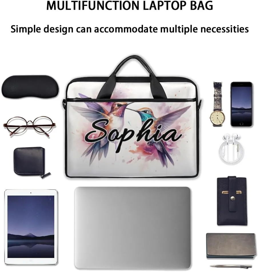 TropicalLife Personalized Laptop Bag 15 Inch Custom Sleeve Case with Handle Shoulder Strap Computer Messenger Bag