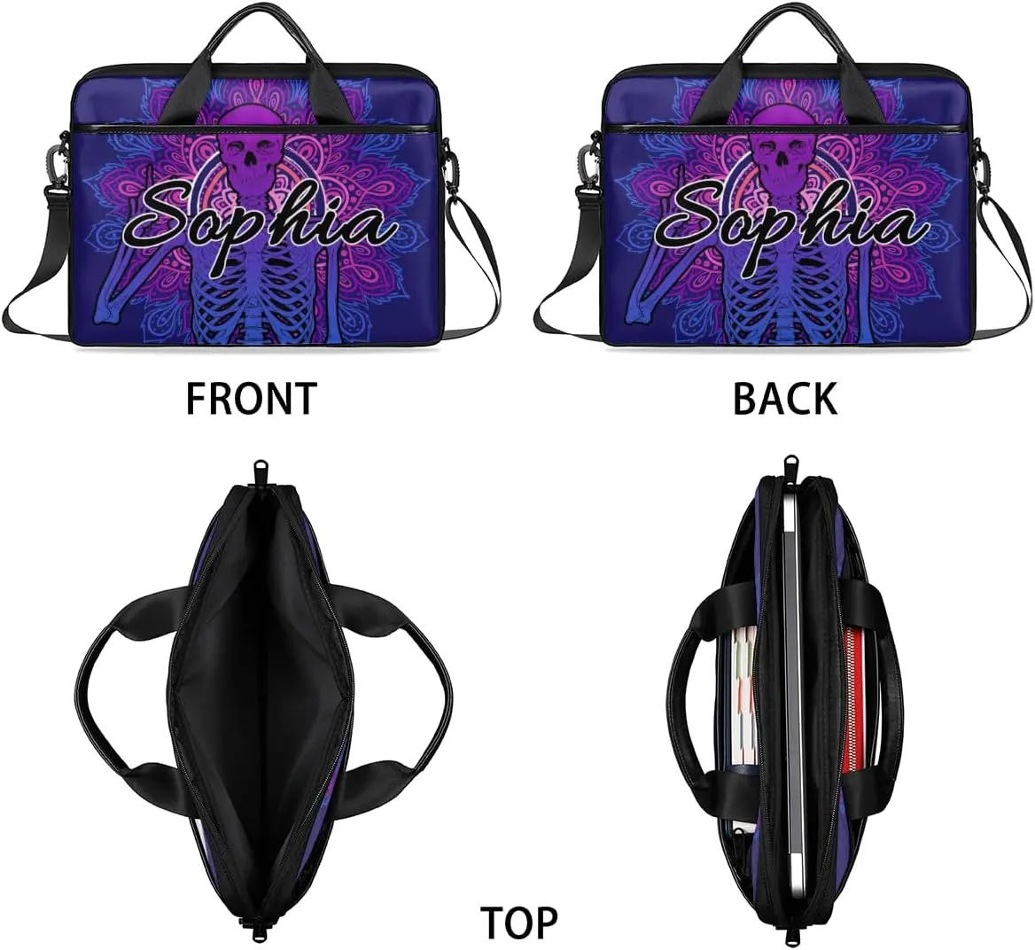 TropicalLife Personalized Laptop Bag 15 Inch Custom Sleeve Case with Handle Shoulder Strap Computer Messenger Bag