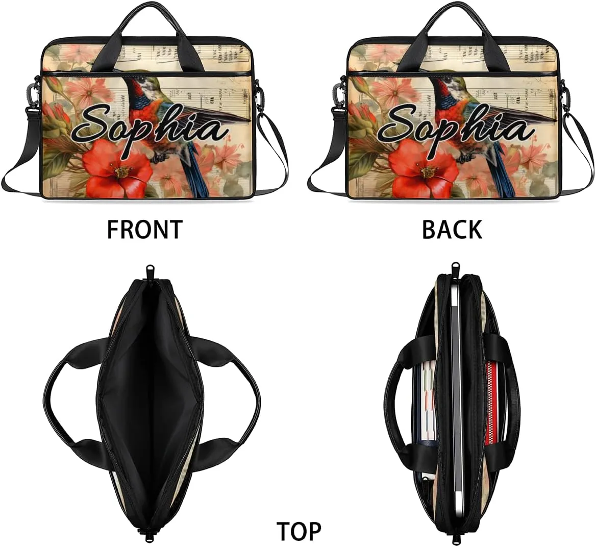 TropicalLife Personalized Laptop Bag 15 Inch Custom Sleeve Case with Handle Shoulder Strap Computer Messenger Bag
