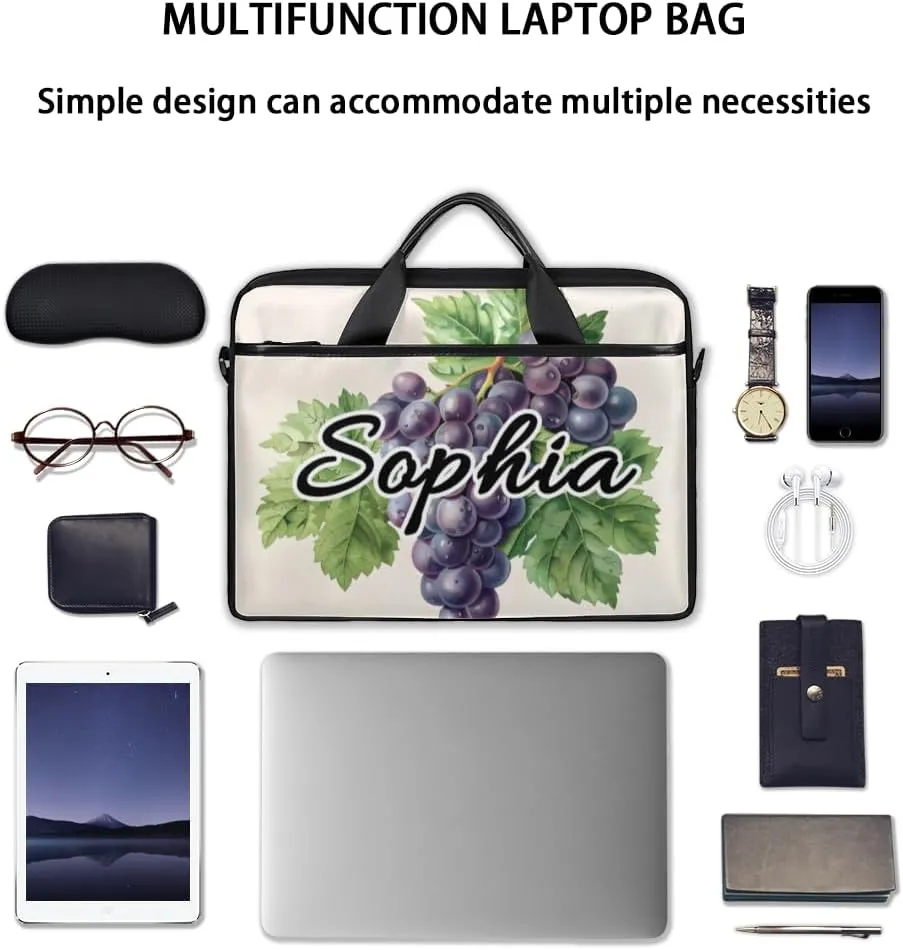 TropicalLife Personalized Laptop Bag 15 Inch Custom Sleeve Case with Handle Shoulder Strap Computer Messenger Bag