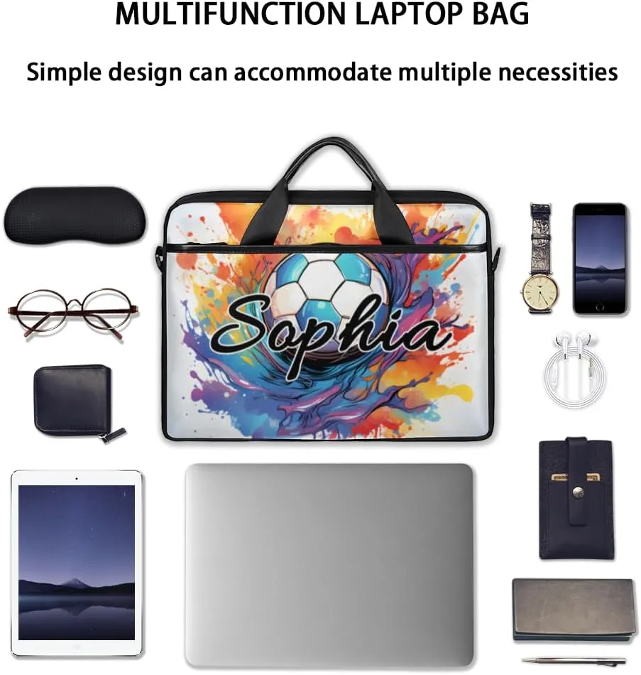 TropicalLife Personalized Laptop Bag 15 Inch Custom Sleeve Case with Handle Shoulder Strap Computer Messenger Bag