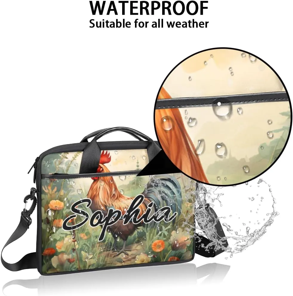 TropicalLife Personalized Laptop Bag 15 Inch Custom Sleeve Case with Handle Shoulder Strap Computer Messenger Bag