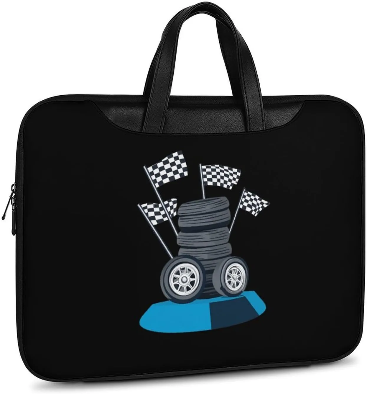 Vintage Racing Car Leather Bag Laptop Case Slim Water Resistant Computer Bags with Handle Briefcase for Work