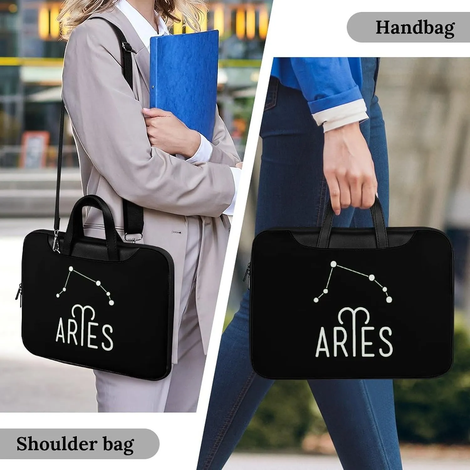 Virgo Constellation Leather Bag Laptop Case Slim Water Resistant Computer Bags with Handle Briefcase for Work