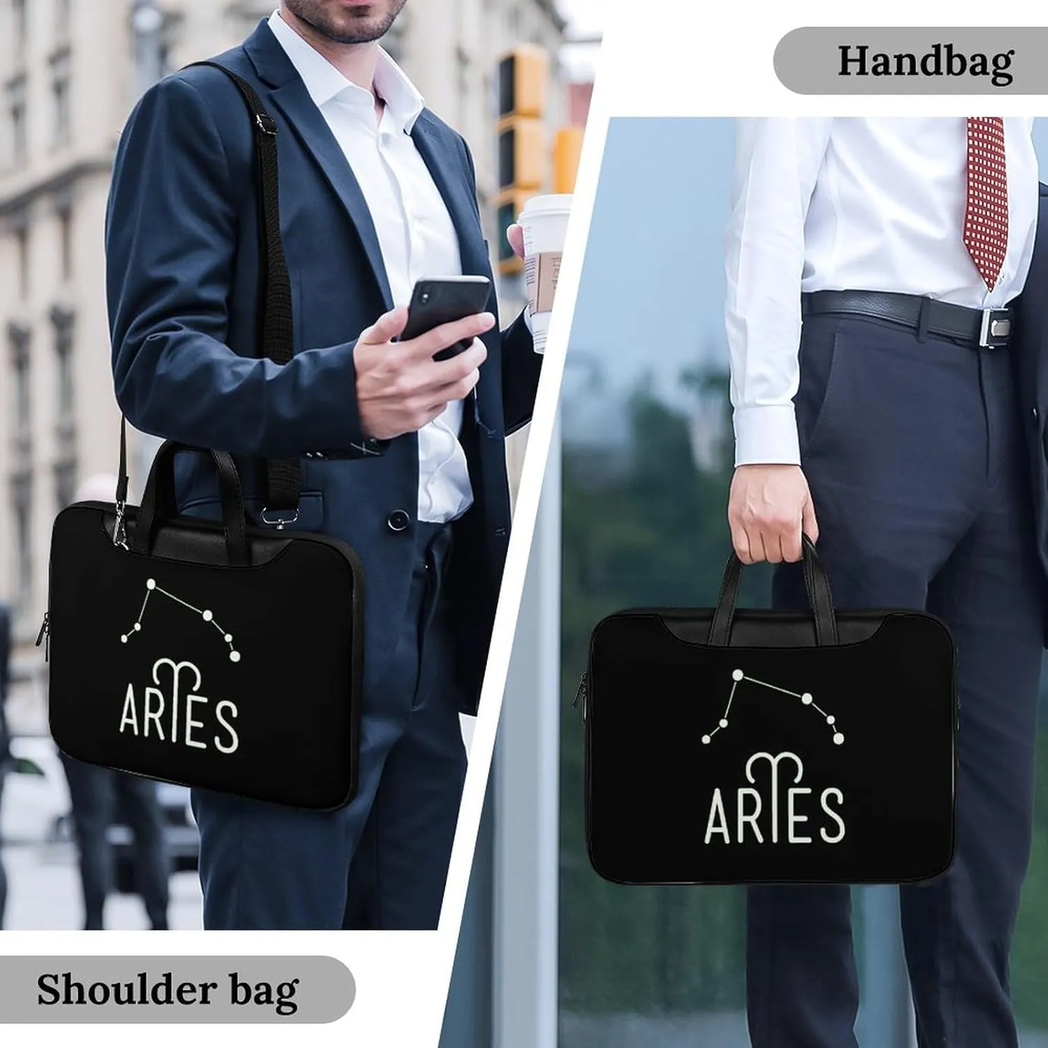 Virgo Constellation Leather Bag Laptop Case Slim Water Resistant Computer Bags with Handle Briefcase for Work