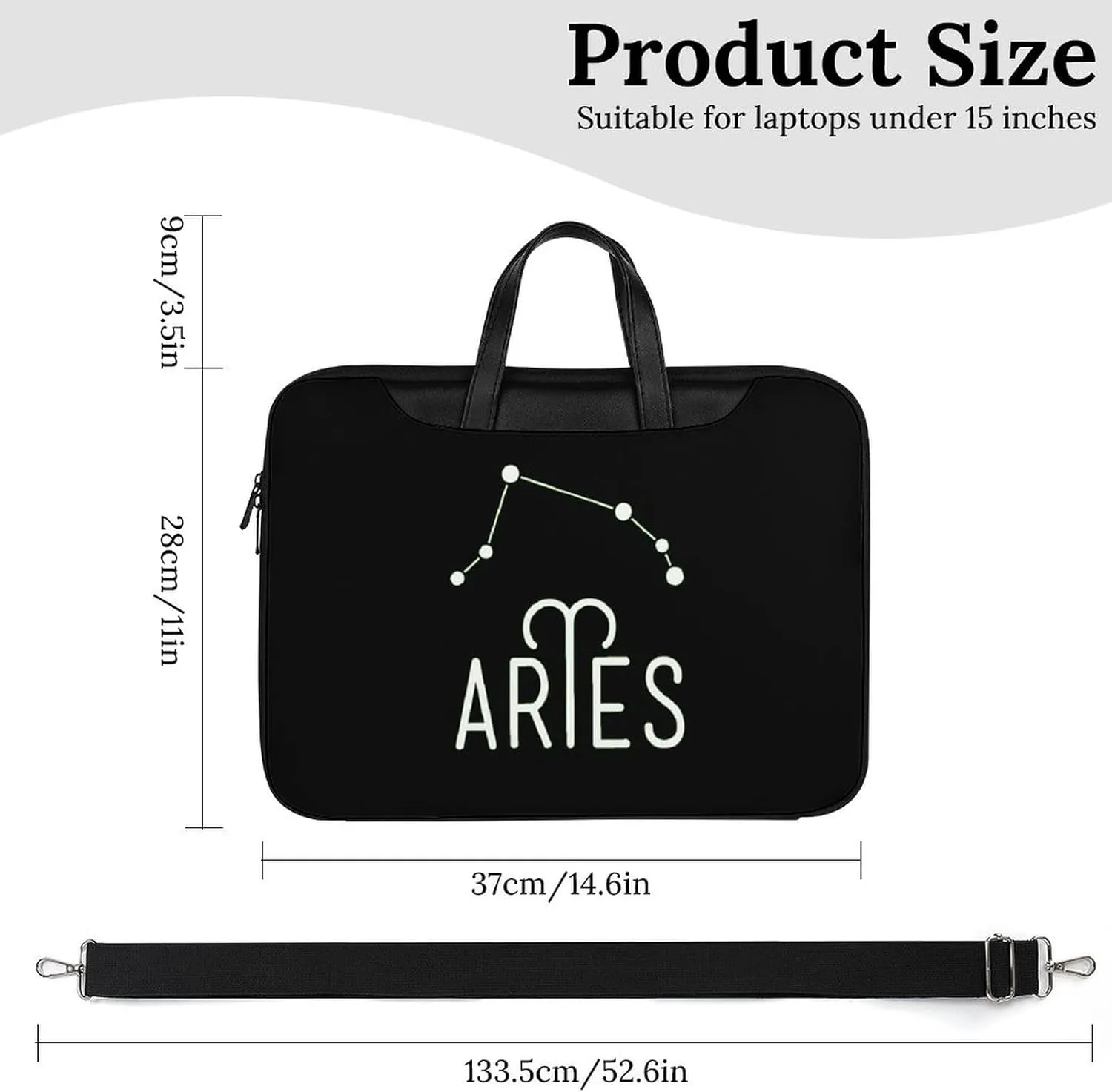Virgo Constellation Leather Bag Laptop Case Slim Water Resistant Computer Bags with Handle Briefcase for Work