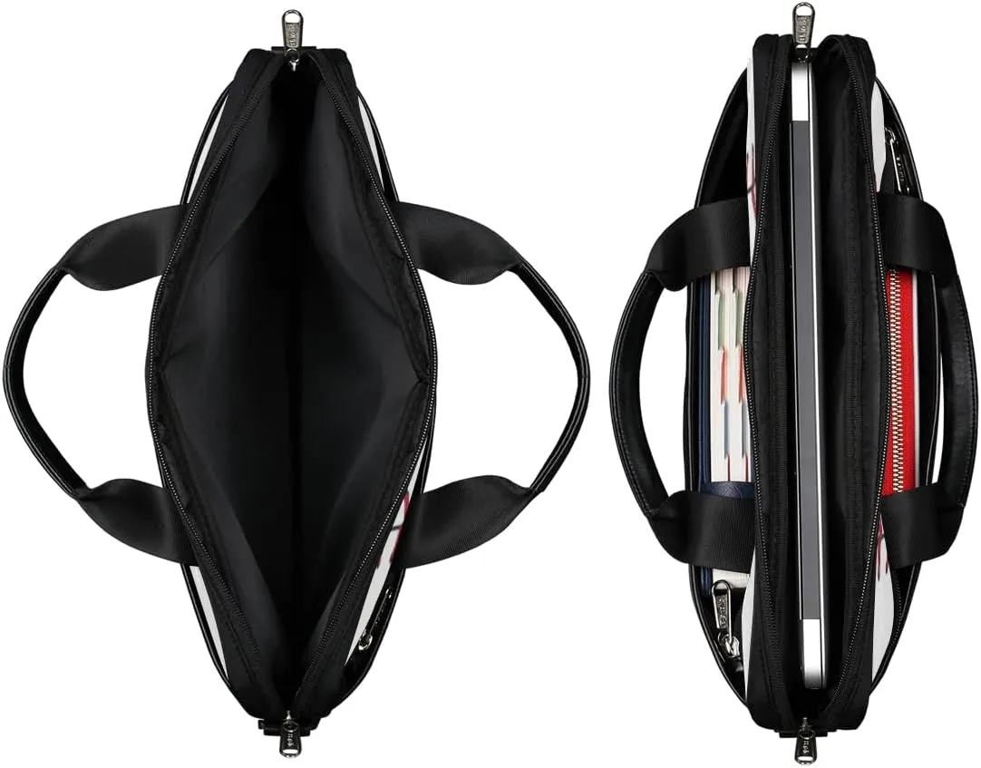White Baseball Pattern Laptop Shoulder Messenger Bag Waterproof Laptop Briefcase with Handle and Padded Strap Case Sleeve