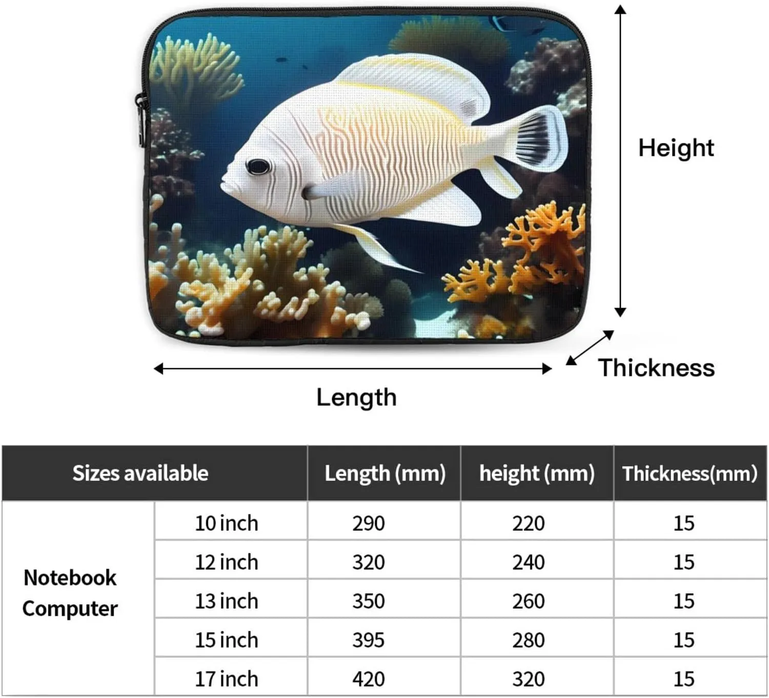 White-Golden Fish Shockproof And Waterproof Computer Bag, Suitable For Business Trips Office