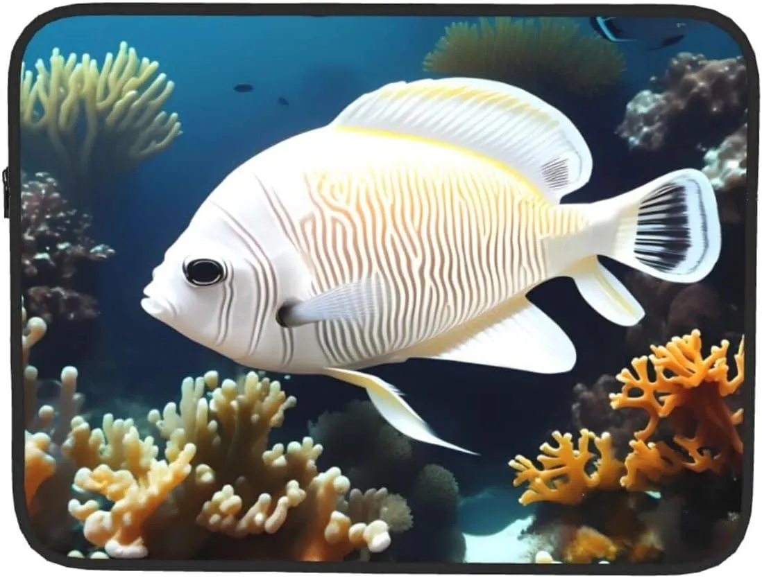 White-Golden Fish Shockproof And Waterproof Computer Bag, Suitable For Business Trips Office