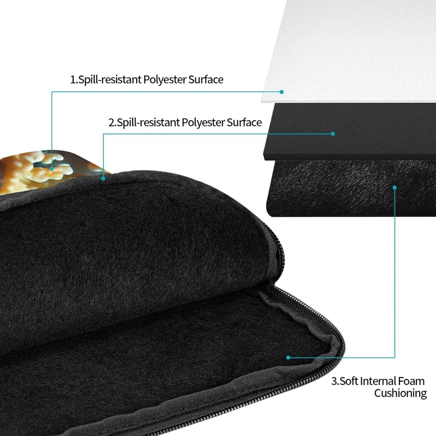 White-Golden Fish Shockproof And Waterproof Computer Bag, Suitable For Business Trips Office