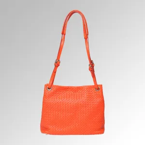 WOVEN NAPPA SHOULDER TOTE