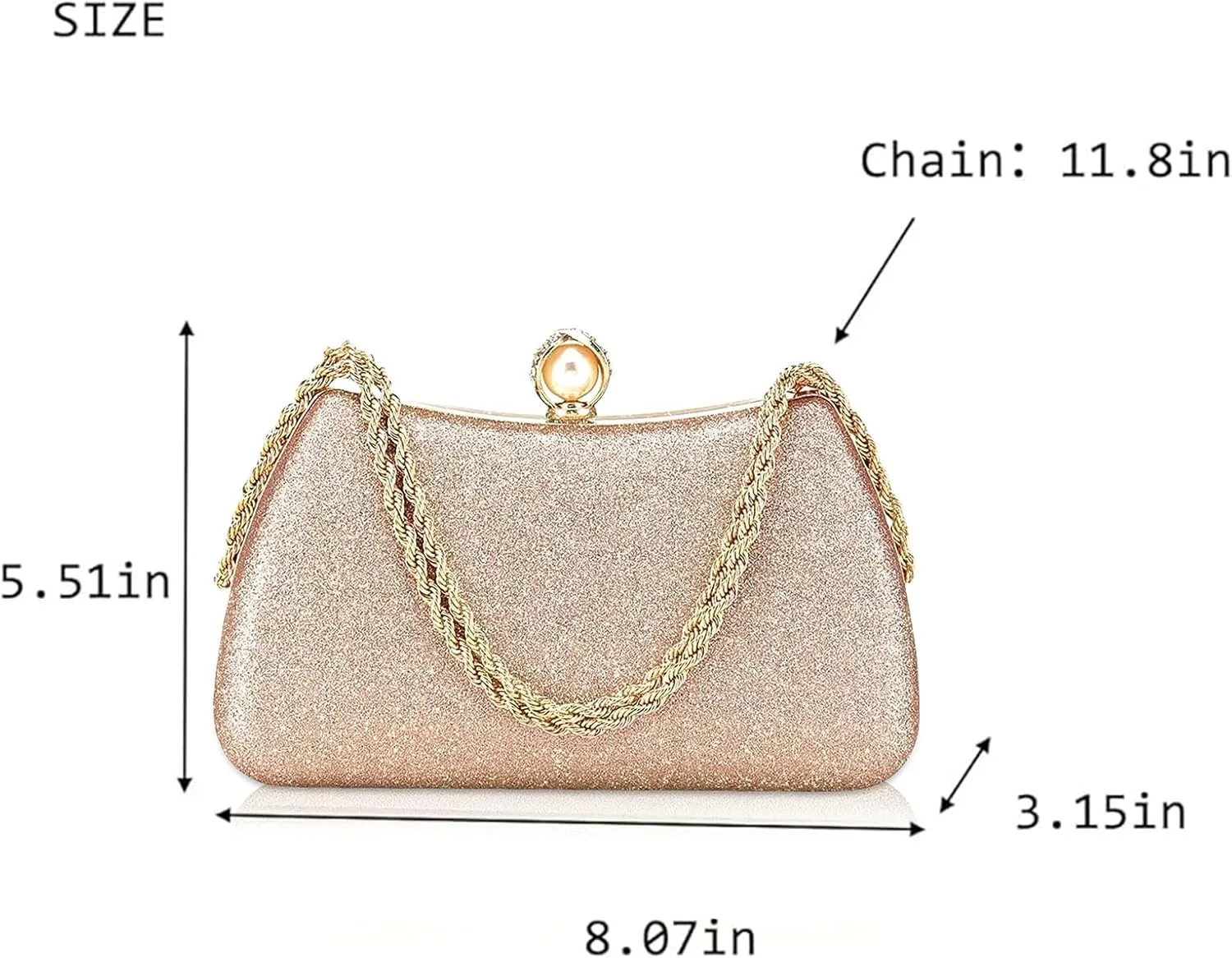 YYW Women Evening Bag Glitter Shiny Clutch Purses Handbags for Formal Wedding Party